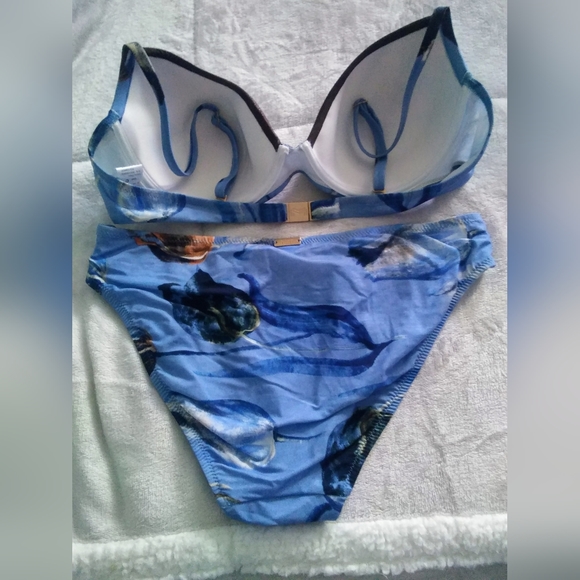 Maryan Mehlhorn Stylish Blue Under Wired Bikini 12 34C NWOT - Picture 2 of 4